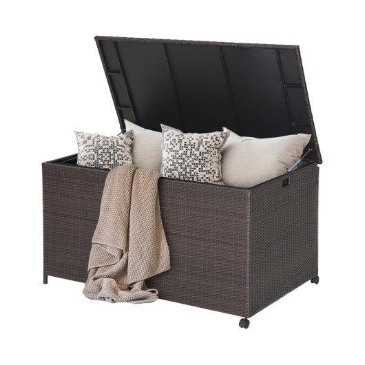 Outdoor Wicker Storage Box with Zippered Liner-133 Gallon at Set Shop and Smile