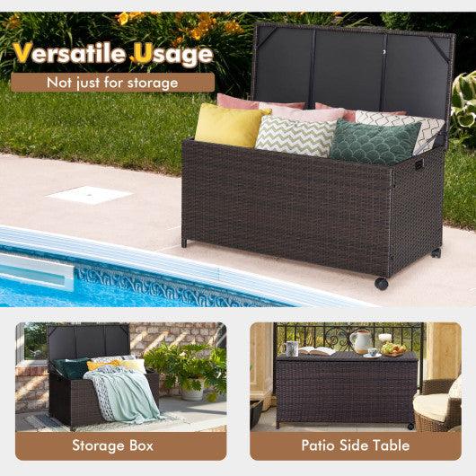 Outdoor Wicker Storage Box with Zippered Liner-133 Gallon at Set Shop and Smile