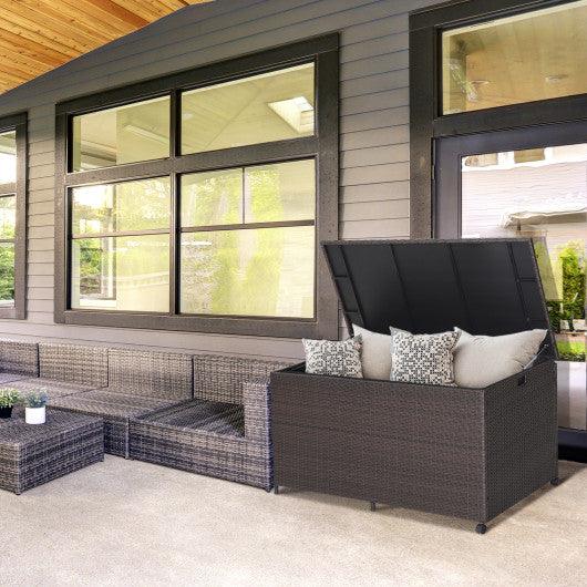 Outdoor Wicker Storage Box with Zippered Liner-133 Gallon at Set Shop and Smile