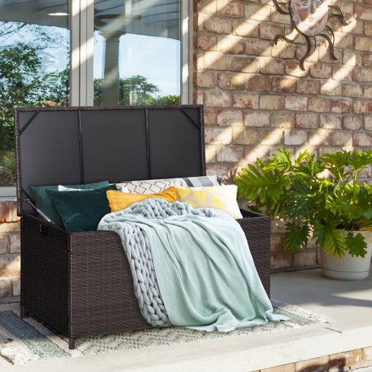 Outdoor Wicker Storage Box with Zippered Liner-133 Gallon at Set Shop and Smile