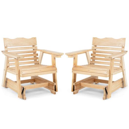 Outdoor Wood Rocking Chair with High Back and Widened Armrests at Set Shop and Smile