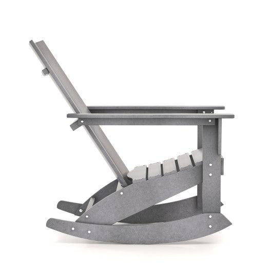 Adirondack Rocking Chair with Curved Back for Balcony-Gray at Set Shop and Smile