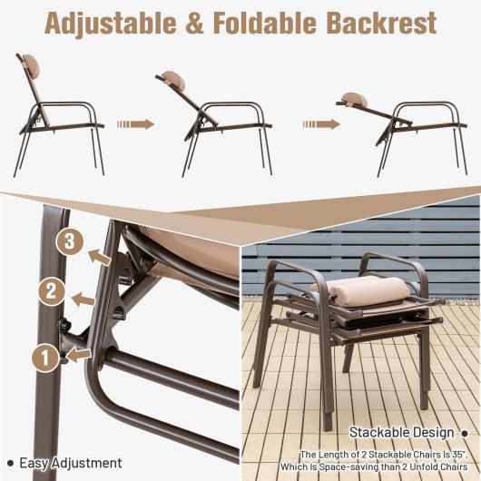 3 Pieces Patio Bistro Furniture Set with Adjustable Backrest-Brown at Set Shop and Smile