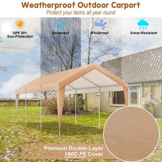 10 x 20 Feet Patio Heavy Duty All-Weather Carport-without Sidewall at Set Shop and Smile