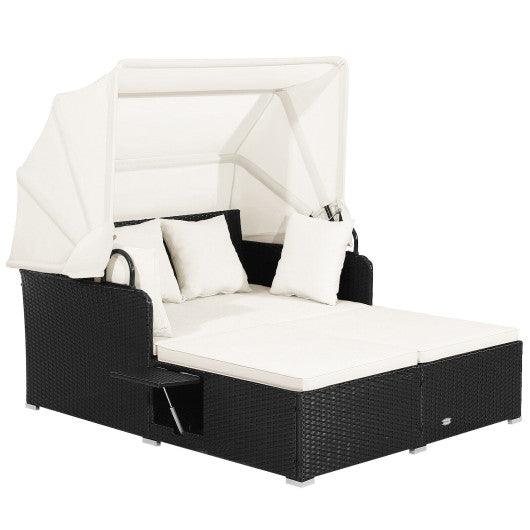 2-Person Patio Wicker Hanging Swing Chair-Off White at Set Shop and Smile