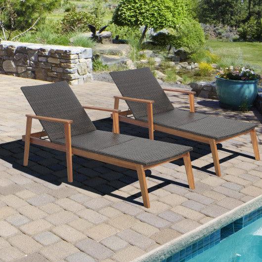 Patio Rattan Lounge Chair with 4-Position Adjustable Backrest at Set Shop and Smile