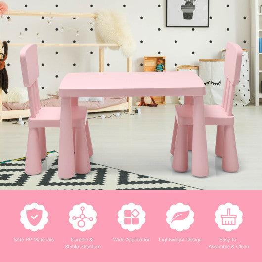 3 Pieces Toddler Multi Activity Play Dining Study Kids Table and Chair Set-Pink at Set Shop and Smile