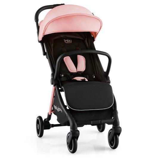 One-Hand Folding Portable Lightweight Baby Stroller with Aluminum Frame-Pink at Set Shop and Smile