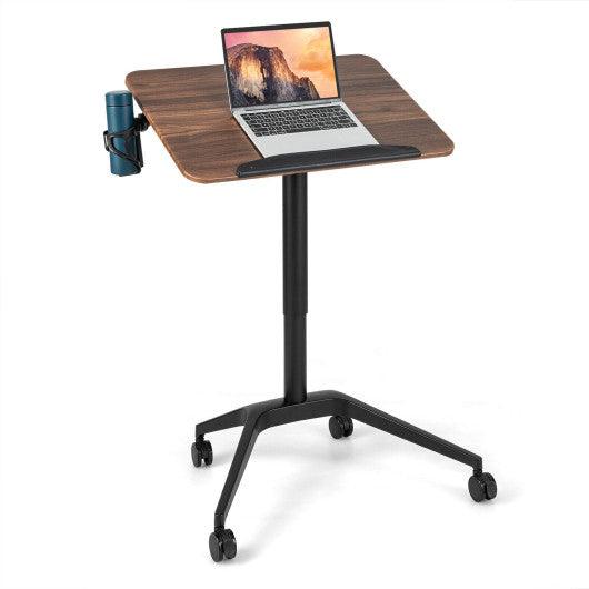 Pneumatic Standing Desk with Anti-fall Baffle and Cup Holder at Set Shop and Smile