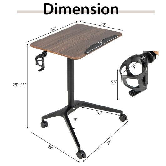 Pneumatic Standing Desk with Anti-fall Baffle and Cup Holder at Set Shop and Smile