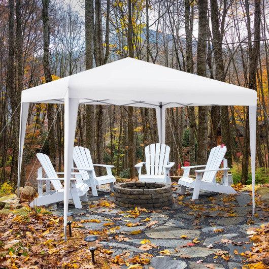 10 x 10 Feet Outdoor Pop-up Patio Canopy for Beach and Camp-White at Set Shop and Smile