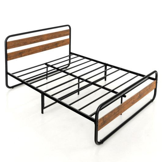 Arc Platform Bed with Headboard and Footboard-Queen Size at Set Shop and Smile