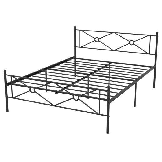 Full/Queen Size Metal Platform Bed Frame with Headboard and Footboard-Queen Size at Set Shop and Smile