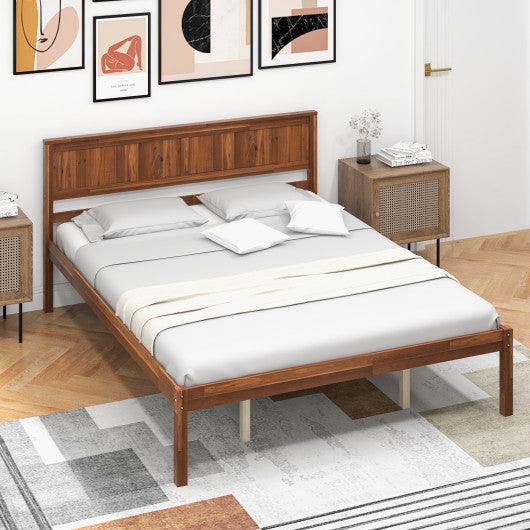 Twin/Full/Queen Size Bed Frame with Wooden Headboard and Slat Support-Queen Size at Set Shop and Smile