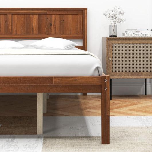 Twin/Full/Queen Size Bed Frame with Wooden Headboard and Slat Support-Queen Size at Set Shop and Smile
