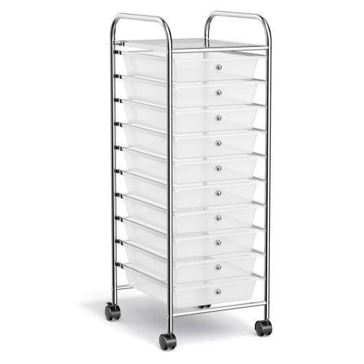 10 Drawer Rolling Storage Cart Organizer-Clear at Set Shop and Smile