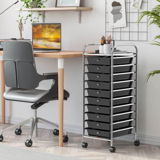 10 Drawer Rolling Storage Cart Organizer-Black at Set Shop and Smile