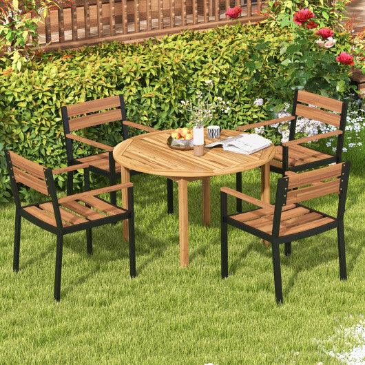 4-Person Large Round Outdoor Dining Table at Set Shop and Smile