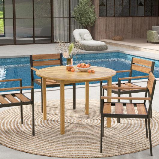 4-Person Large Round Outdoor Dining Table at Set Shop and Smile