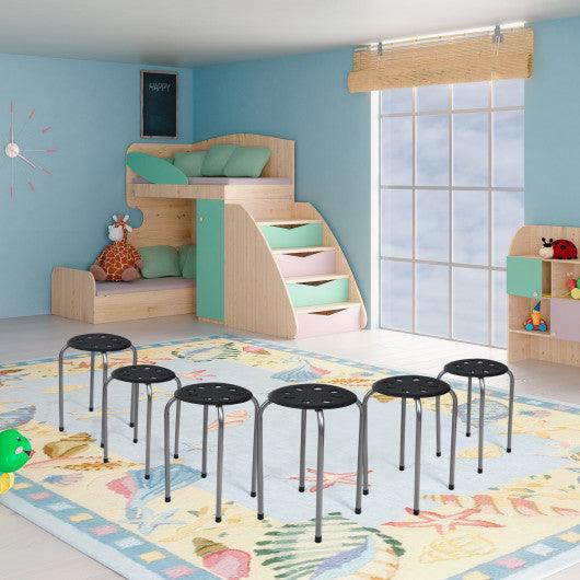 Set of 6 Portable Plastic Stack Stools -Gray at Set Shop and Smile