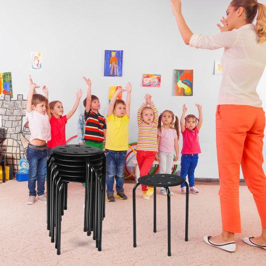 Set of 6 Portable Plastic Stack Stools -Black at Set Shop and Smile