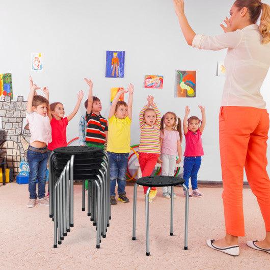 Set of 6 Portable Plastic Stack Stools -Gray at Set Shop and Smile