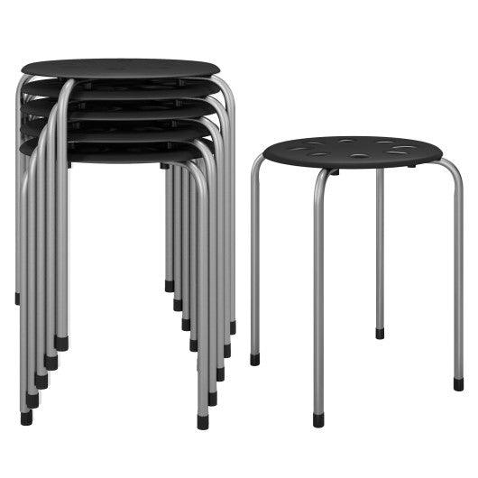 Set of 6 Portable Plastic Stack Stools -Gray at Set Shop and Smile