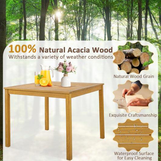 Square Acacia Wood Outdoor Dining Table with Umbrella Hole at Set Shop and Smile