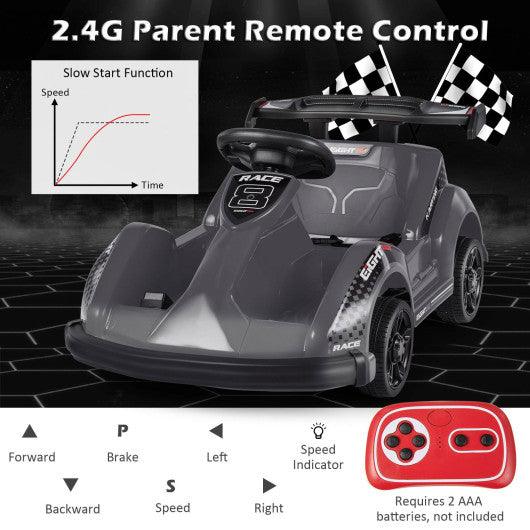 6V Kids Ride On Go Cart with Remote Control and Safety Belt-Black at Set Shop and Smile