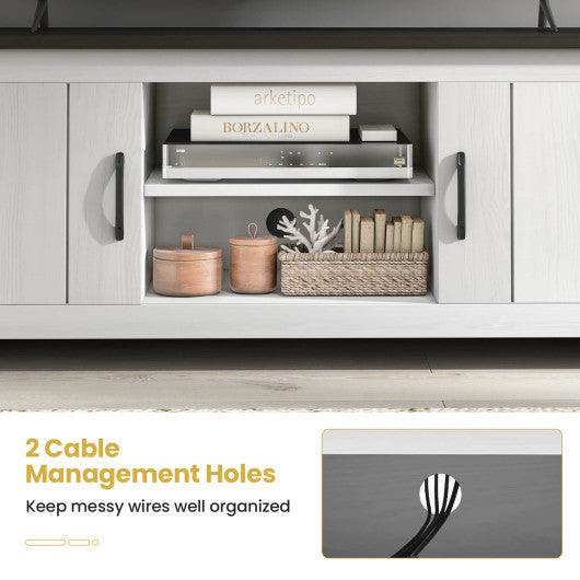 TV Stand with 2 Cabinets and Open Shelves for TVs up to 65 Inch-Black at Set Shop and Smile