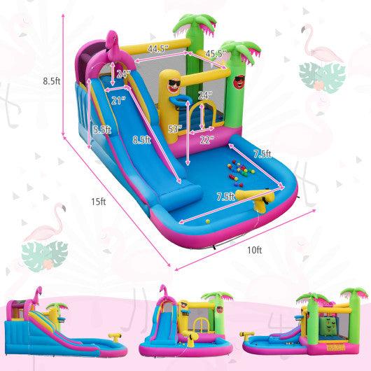 Inflatable Bounce Castle with Long Water Slide and 735W Blower at Set Shop and Smile