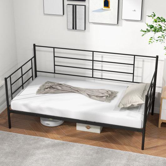 Twin Size Metal Daybed Sofa Bed Frame with Armrests and Backrest at Set Shop and Smile