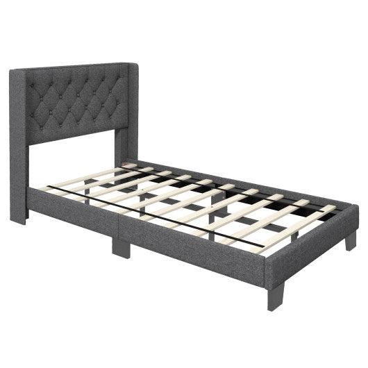 Twin/Full/Queen Size Upholstered Platform Bed with Button Tufted Headboard-Twin Size at Set Shop and Smile