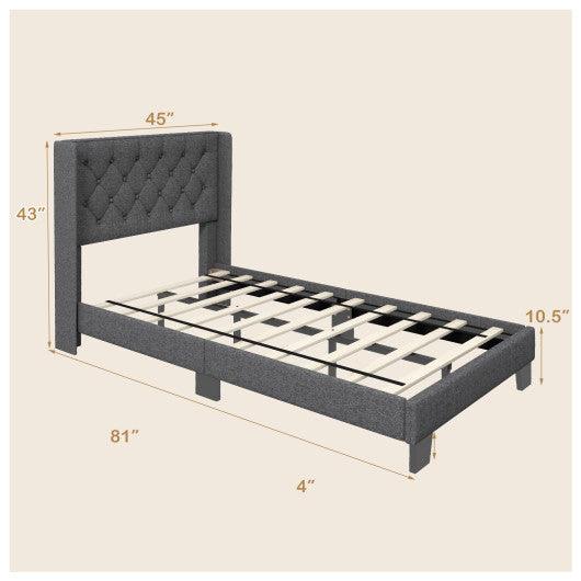 Twin/Full/Queen Size Upholstered Platform Bed with Button Tufted Headboard-Twin Size at Set Shop and Smile