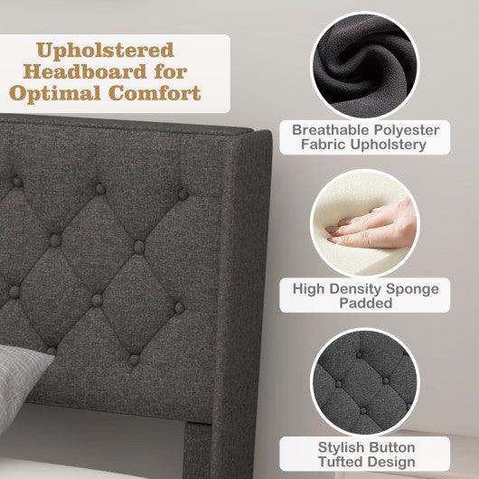 Twin/Full/Queen Size Upholstered Platform Bed with Button Tufted Headboard-Twin Size at Set Shop and Smile