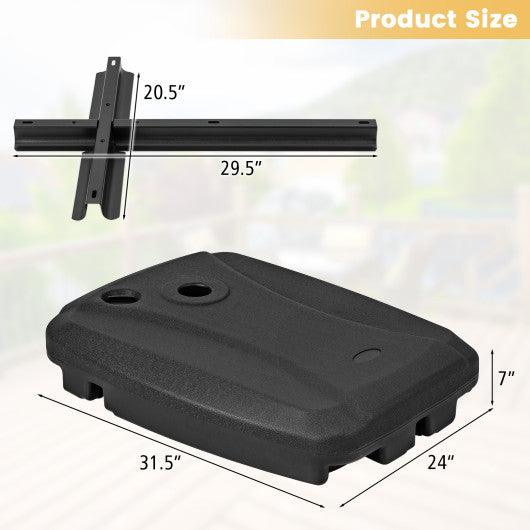 Fillable Universal Offset Umbrella Base with Cross Base and Wheels-Black at Set Shop and Smile