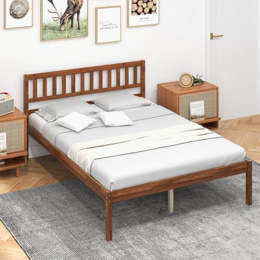 Twin/Full/Queen Size Wood Bed Frame with Headboard and Slat Support-Full Size at Set Shop and Smile