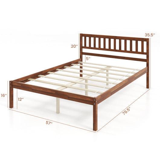 Twin/Full/Queen Size Wood Bed Frame with Headboard and Slat Support-Full Size at Set Shop and Smile