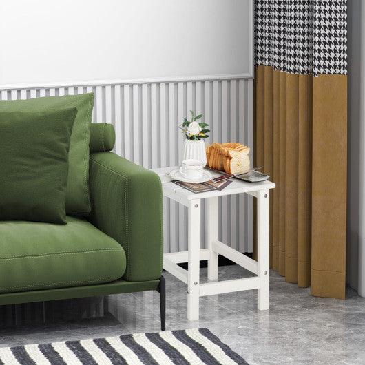 14 Inch Square Weather-Resistant Adirondack Side Table-White at Set Shop and Smile