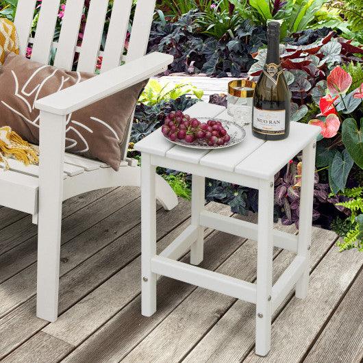 14 Inch Square Weather-Resistant Adirondack Side Table-White at Set Shop and Smile