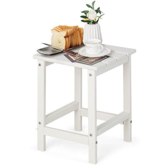 14 Inch Square Weather-Resistant Adirondack Side Table-White at Set Shop and Smile