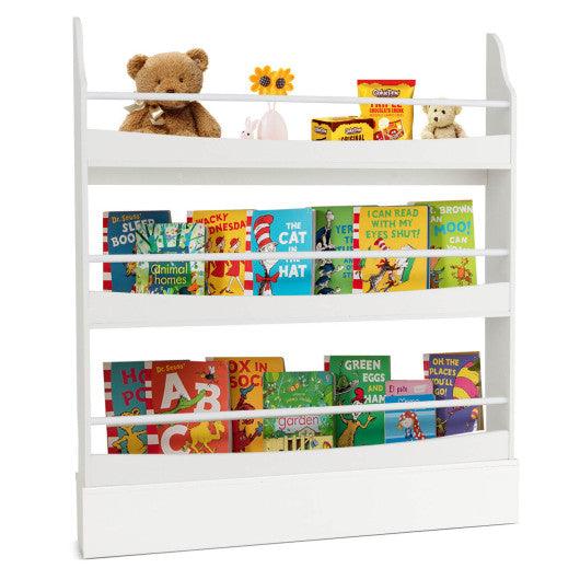 3-Tier Bookshelf with 2 Anti-Tipping Kits for Books and Magazines-White at Set Shop and Smile