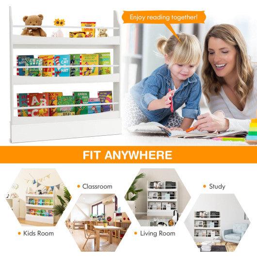 3-Tier Bookshelf with 2 Anti-Tipping Kits for Books and Magazines-White at Set Shop and Smile
