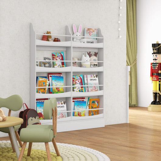4-Tier Bookshelf with 2 Anti-Tipping Kits for Books and Magazines-White at Set Shop and Smile