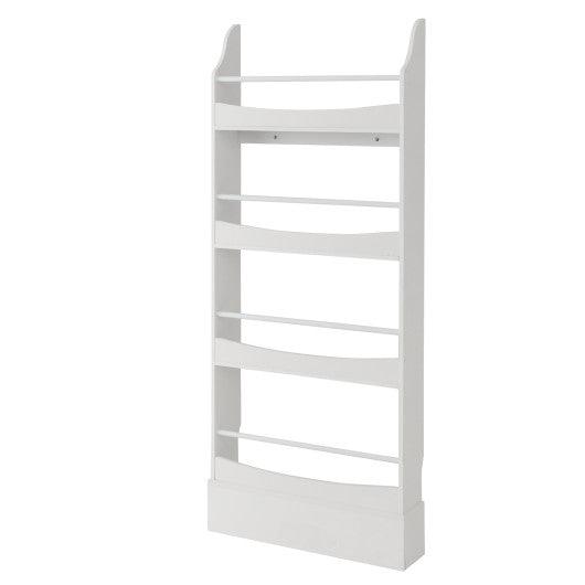 4-Tier Bookshelf with 2 Anti-Tipping Kits for Books and Magazines-White at Set Shop and Smile