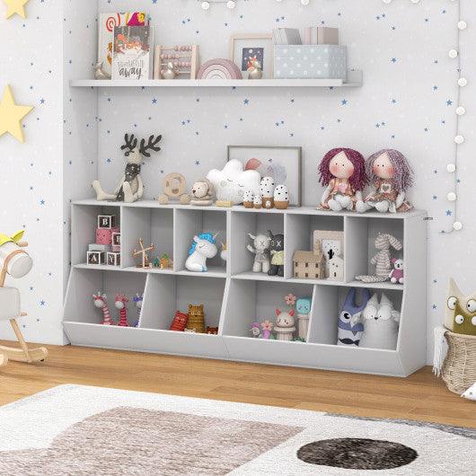 5-Cube Wooden Kids Toy Storage Organizer with Anti-Tipping Kits-White at Set Shop and Smile