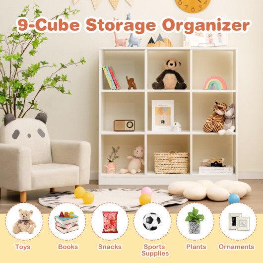 Modern 9-Cube Bookcase with 2 Anti-Tipping Kits for Books Toys Ornaments-White at Set Shop and Smile