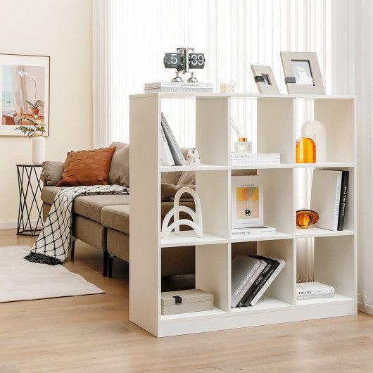 Modern 9-Cube Bookcase with 2 Anti-Tipping Kits for Books Toys Ornaments-White at Set Shop and Smile