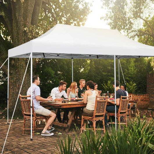 10 x 20 Feet Outdoor Pop-Up Patio Folding Canopy Tent-White at Set Shop and Smile