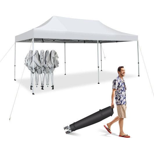 10 x 20 Feet Outdoor Pop-Up Patio Folding Canopy Tent-White at Set Shop and Smile